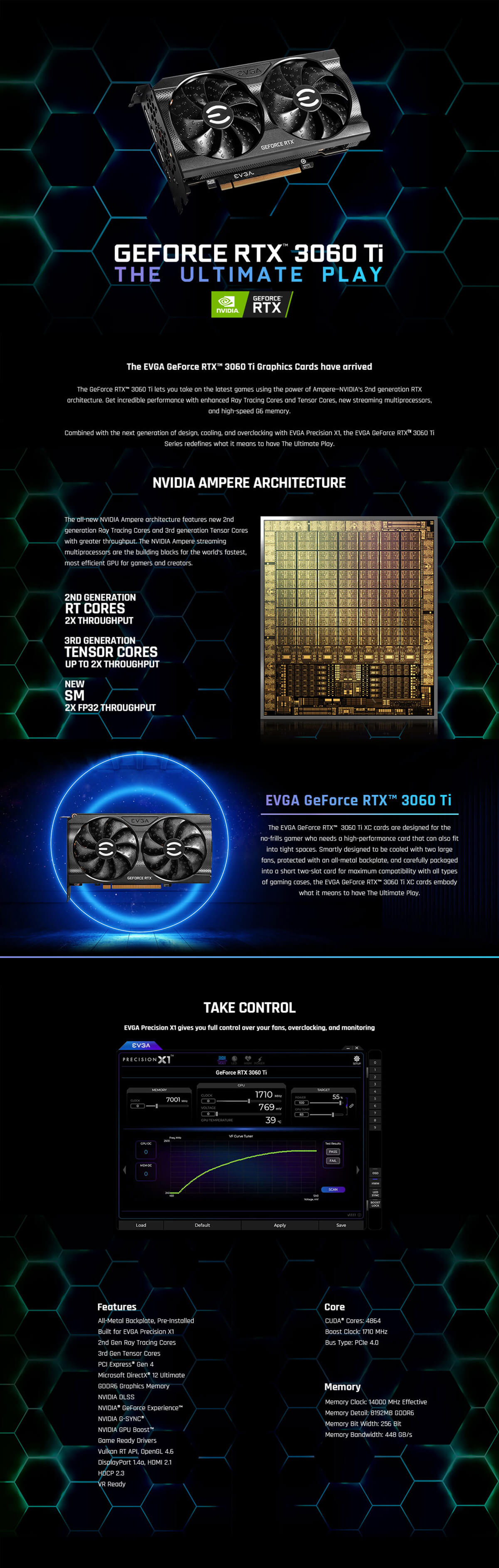EVGA GeForce RTX™ 3060 Ti XC GAMING - 8GB GDDR6