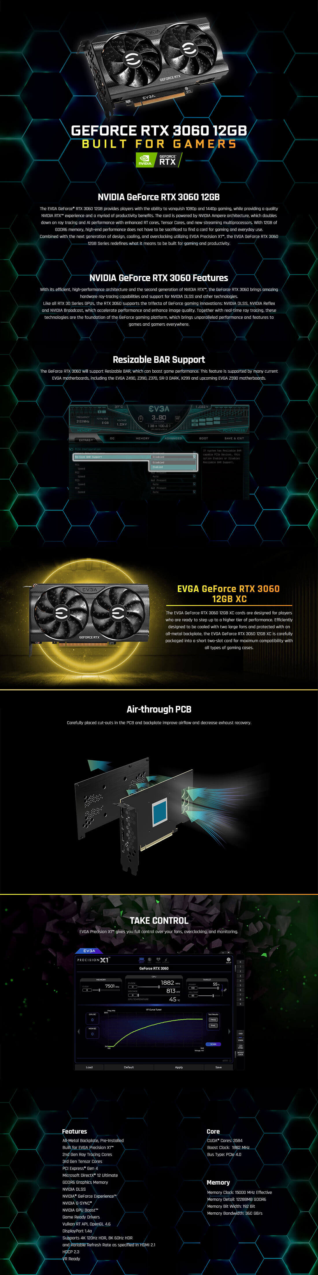 EVGA GeForce RTX™ 3060 XC GAMING - 12GB GDDR6