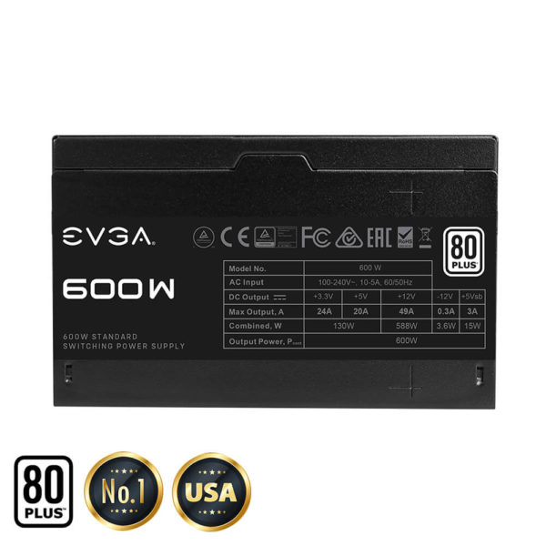 EVGA 600 W1 - 80+ WHITE 600W -  Hard Line - Hình ảnh 3