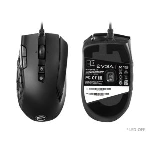 EVGA X15 MMO Gaming Mouse - 8k - Wired -  Black -  Customizable - 16,000 DPI - 5 Profiles - 20 Buttons - Ergonomic - Ảnh 3