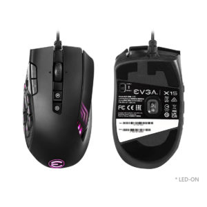 EVGA X15 MMO Gaming Mouse - 8k - Wired -  Black -  Customizable - 16,000 DPI - 5 Profiles - 20 Buttons - Ergonomic - Ảnh 4