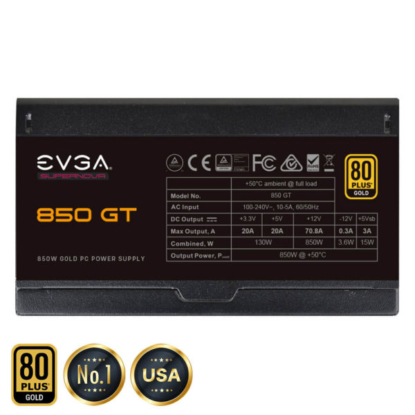 EVGA SuperNOVA 850 GT - 80+ GOLD 850W -  Fully Modular - Eco Mode - 100% Japan Capacitors - Hình ảnh 4